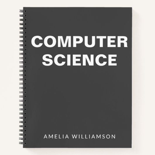 Computer Science Personalized School Black Graph Notitieboek (Voorkant)