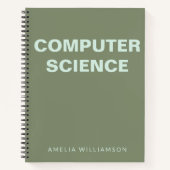 Computer Science Personalized School Olive Graph Notitieboek (Voorkant)