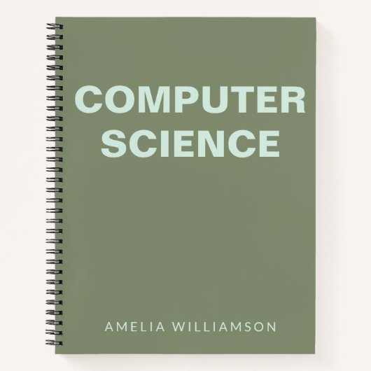 Computer Science Personalized School Olive Graph Notitieboek (Voorkant)