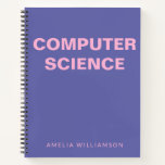 Computer Science Personalized School Paars Graph Notitieboek<br><div class="desc">Computerwetenschappen | Gepersonaliseerd schoolgrafisch papier Paars en roze Notitieboek</div>