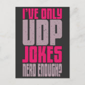 Computer Science Programmer udp Joke Briefkaart (Voorkant)