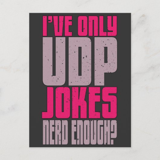 Computer Science Programmer udp Joke Briefkaart (Voorkant)