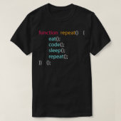 Computer Science Programmeur Eat Code Slaap T-shirt (Design voorkant)