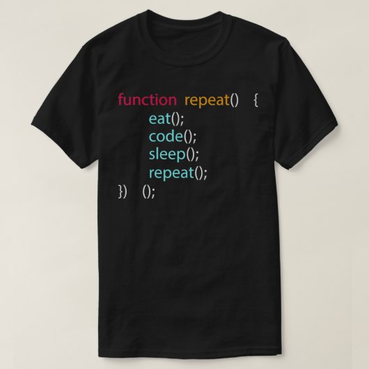 Computer Science Programmeur Eat Code Slaap T-shirt (Design voorkant)
