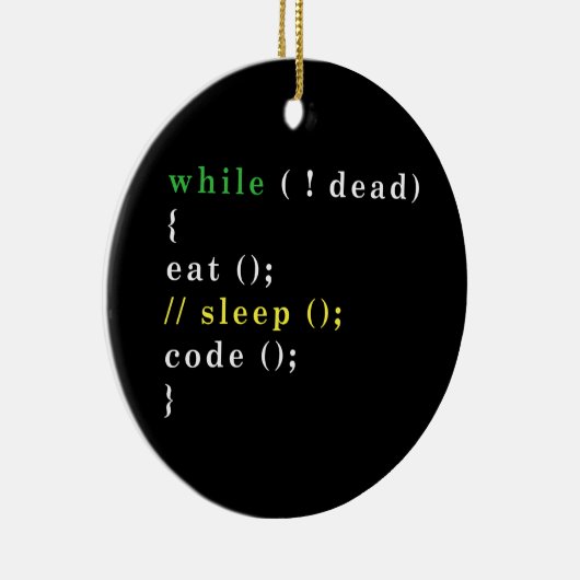 Computer Science Python Programmer Eat Code Slaap Keramisch Ornament (Rechts)