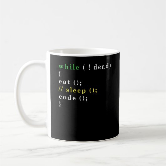 Computer Science Python Programmer Eat Code Slaap Koffiemok (Links)