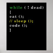 Computer Science Python Programmer Eat Code Slaap Poster (Voorkant)
