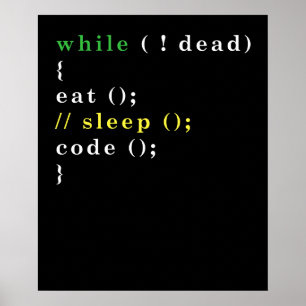 Computer Science Python Programmer Eat Code Slaap Poster