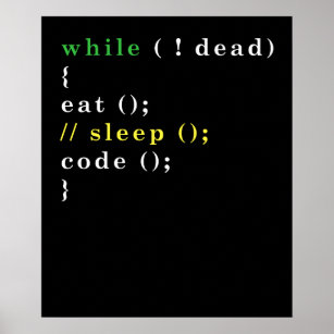 Computer Science Python Programmer Eat Code Slaap Poster