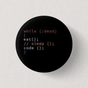 Computer Science Python Programmer Eat Code Slaap Ronde Button 3,2 Cm