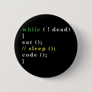 Computer Science Python Programmer Eat Code Slaap Ronde Button 5,7 Cm