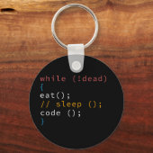 Computer Science Python Programmer Eat Code Slaap Sleutelhanger (Voorkant)
