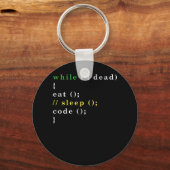 Computer Science Python Programmer Eat Code Slaap Sleutelhanger (Voorkant)