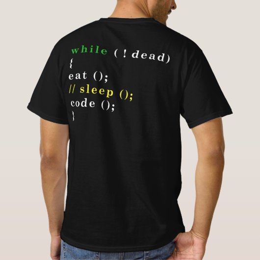 Computer Science Python Programmer Eat Code Slaap T-shirt (Achterkant)