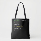 Computer Science Python Programmer Eat Code Slaap Tote Bag (Voorkant)