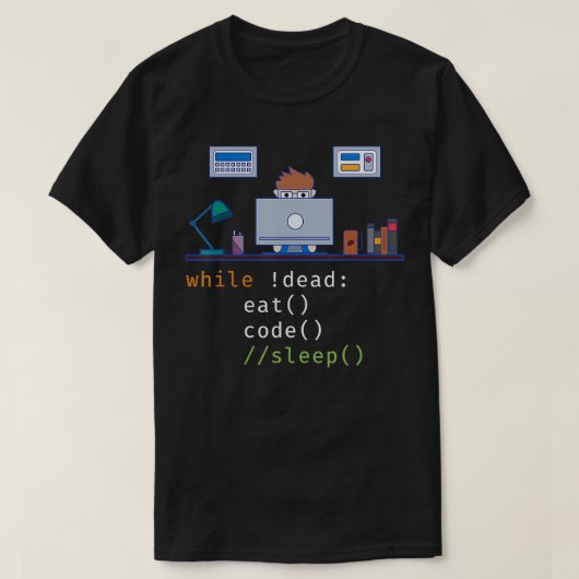 Computer Science Python Programmer Gift Eat Code S T-shirt (Design voorkant)