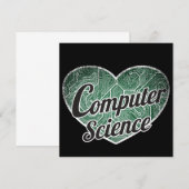 Computer Science Retro Heart Blackboard Love Kaart (Voorkant / Achterkant)