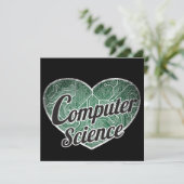 Computer Science Retro Heart Blackboard Love Kaart (Staand voorkant)