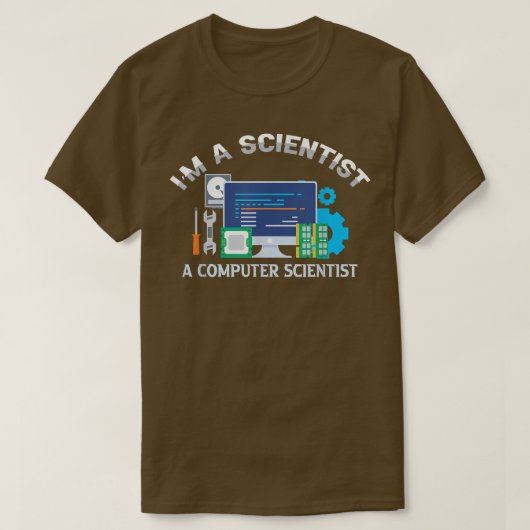 Computer Science Shirten Ik ben wetenschapper P T-shirt (Design voorkant)