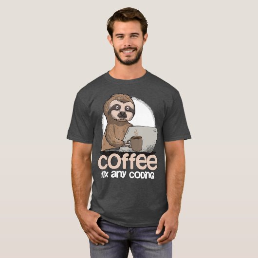 Computer Science Sloth Programmeur Codering Gift I T-shirt (Voorkant volledig)