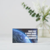 Computer Science Tech Blue Planet in Space QR-code Visitekaartje (Staand voorkant)