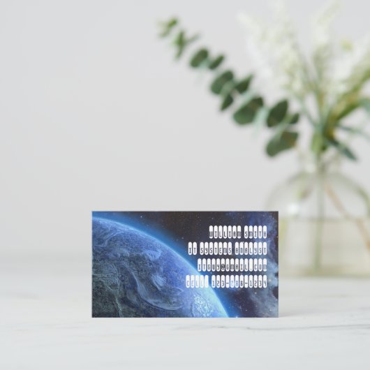 Computer Science Tech Blue Planet in Space QR-code Visitekaartje (Staand voorkant)