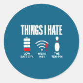 Computer Science Things I Hate Low Battery Weak Sc Ronde Sticker (Voorkant)