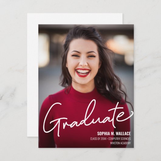 Computer Sciences Afstuderen Aangepaste fotonaam Aankondiging (Voorkant / Achterkant)