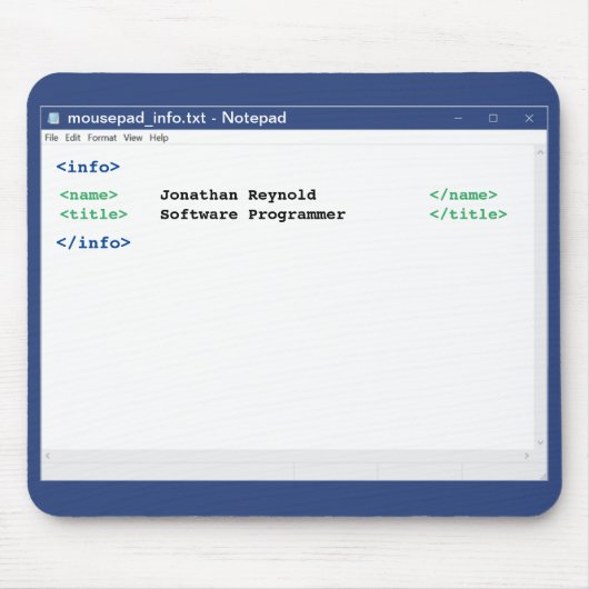Computer Scientist Notitieblok Coder Format Progra Muismat (Voorkant)