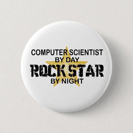 Computer Scientist Rock Star Ronde Button 5,7 Cm (Voorkant)