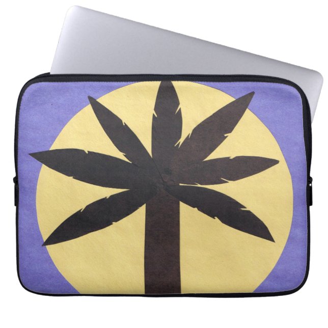 Computer Sleeve met Palm Tree Silhouette (Voorkant)