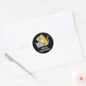 Computer Spint-grammer Funny Cat Pun Dark BG Ronde Sticker (Envelop)