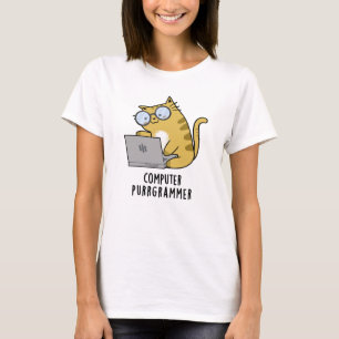 Computer Spint-grammer Funny Cat Pun T-shirt