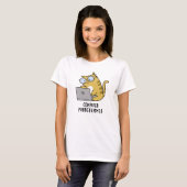 Computer Spint-grammer Funny Cat Pun T-shirt (Voorkant volledig)
