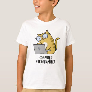 Computer Spint-grammer Funny Cat Pun T-shirt