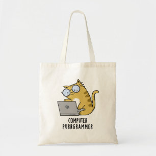 Computer Spint-grammer Funny Cat Pun Tote Bag