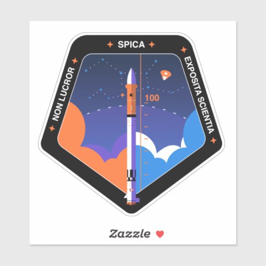 Computer sticker met Spica Mission Patch (Vel)