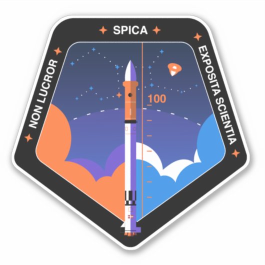 Computer sticker met Spica Mission Patch (Voorkant)