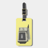 Computer striptekening illustratie bagagelabel (Voorkant verticaal)