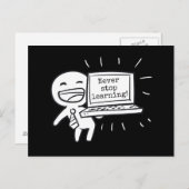 Computer Student houdt nooit op met leren Briefkaart (Voorkant / Achterkant)