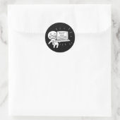 Computer Student houdt nooit op met leren Ronde Sticker (Tas)