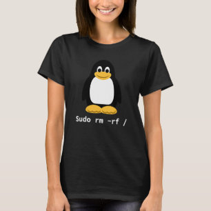 Computer Sudo Rm Rf Tux Linux Penguin Programmer T-shirt