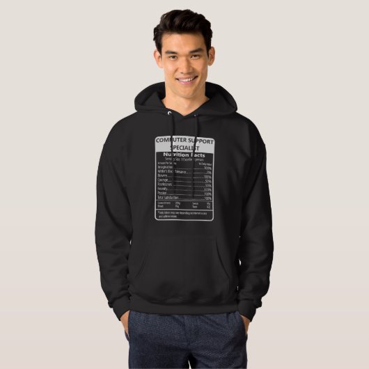 Computer Support Specialist Nutrition Facts Hoodie (Voorkant volledig)