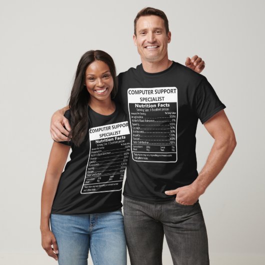 Computer Support Specialist Nutrition Facts T-shirt (Unisex)
