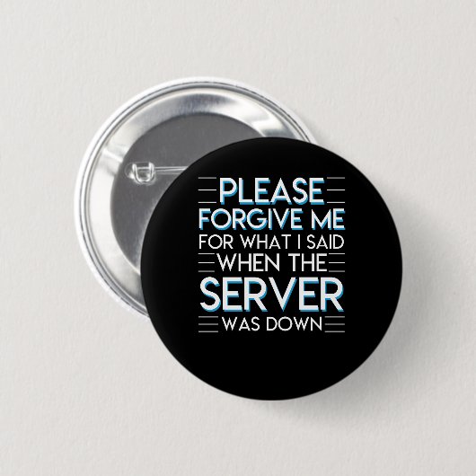 Computer System Admin Server Down forceren Ronde Button 5,7 Cm (Voorkant /achterkant)