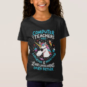 Computer Teacher Unicorn FunnyTeacher Waardering T-shirt (Voorkant)