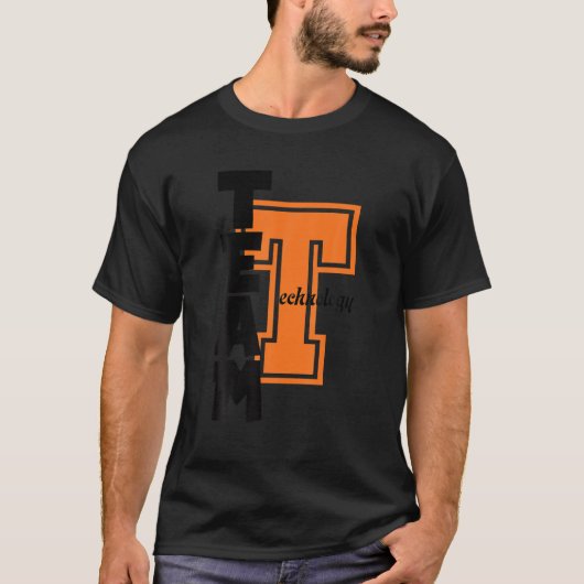Computer TEAM Tech Teacher School Oranje Groep Stu T-shirt (Voorkant)