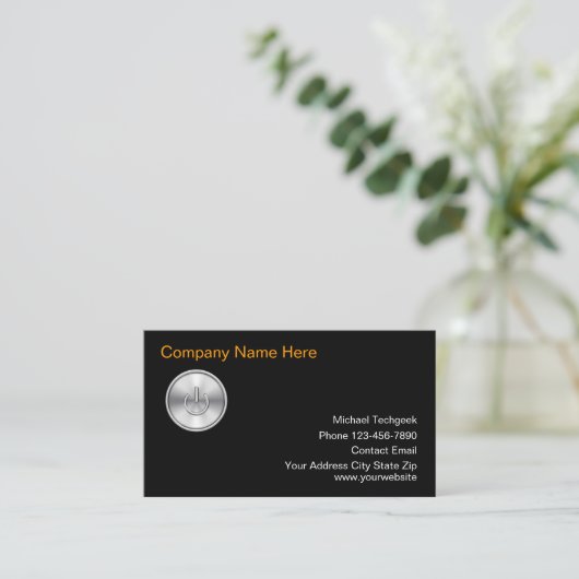 Computer Tech Cool Visitekaartjes (Staand voorkant)