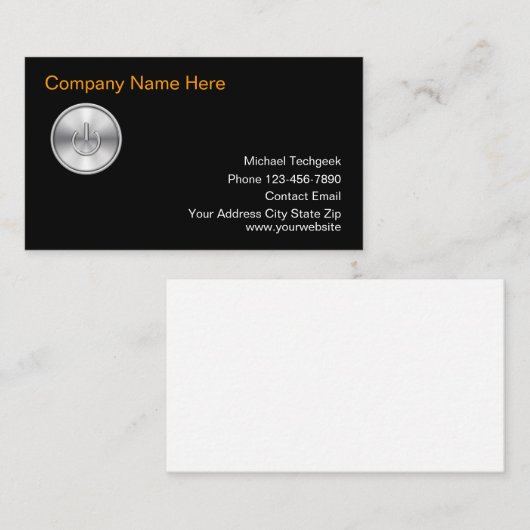 Computer Tech Cool Visitekaartjes (Voorkant / Achterkant)