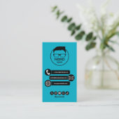 Computer Tech Guy Nerdy Business Card Visitekaartje (Staand voorkant)